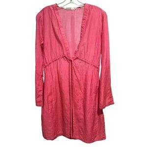 Athleta Womens Lightweight Cotton & Silk Swimsuit Coverup Bright Pink Ombre XS